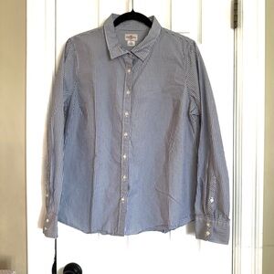 J. Crew Haberdashery Gingham Blue Casual Button Down Shirt Long Sleeves